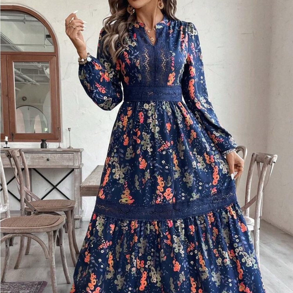 Floral Navy Maxi Dress